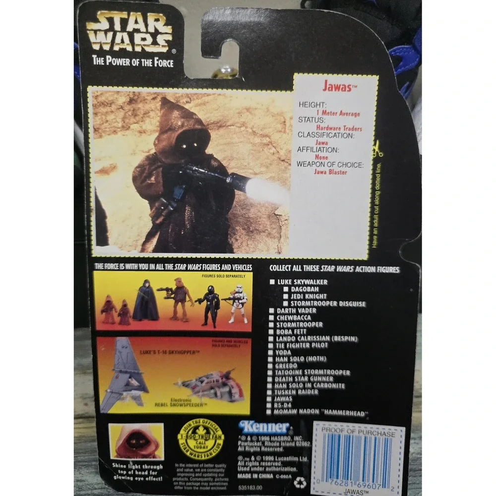 Star Wars✨JAWAS W/‎ GLOWING EYES & ION B✨Kenner 1996 NM/M Red Card Figure Col #2